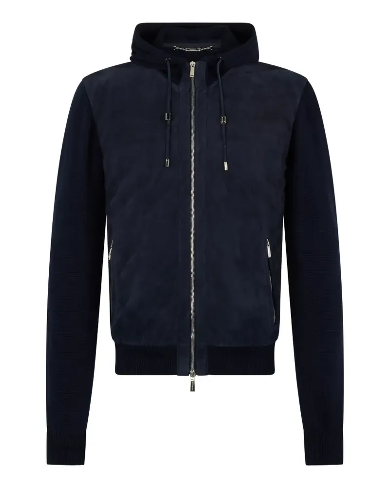 MOORER hooded bomber jacket - Blau Blau