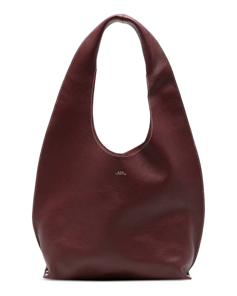 A.P.C. Schultertasche aus gekörntem Leder - Rot Rot