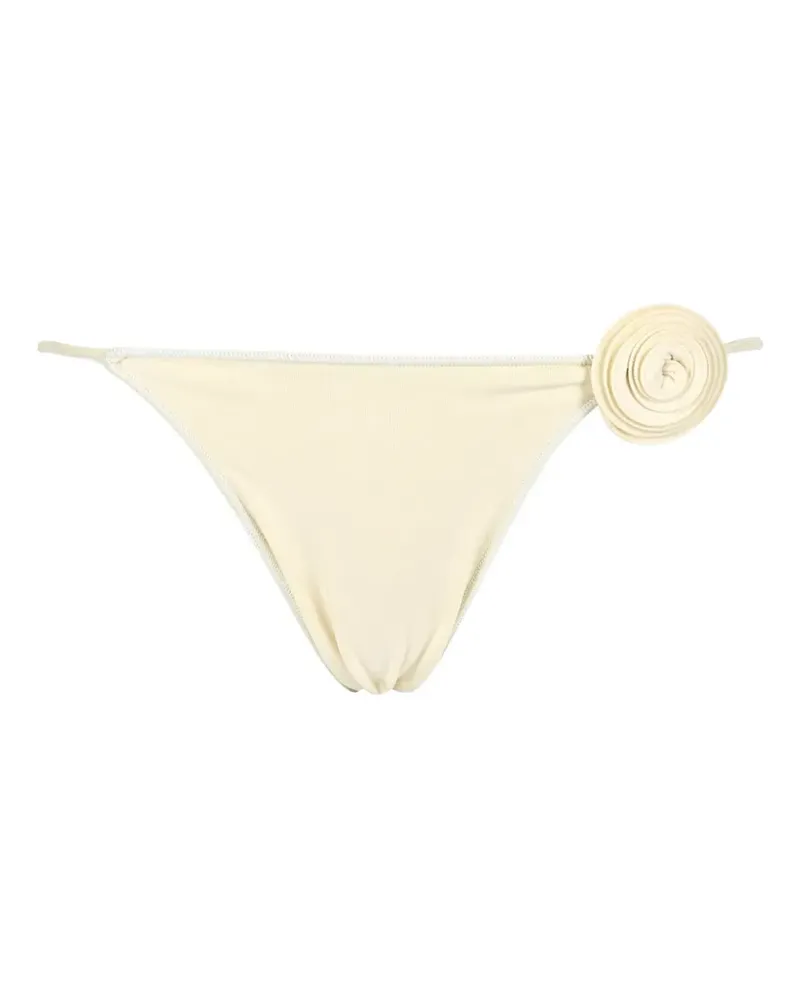 La Reveche Ashar floral-appliqué bikini bottoms - Weiß Weiß