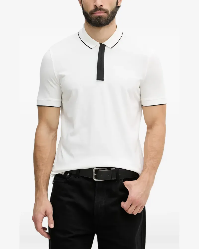 Armani Exchange logo-tape polo shirt - Weiß Weiß