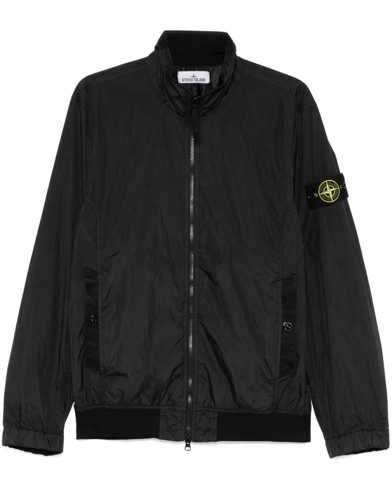 Stone Island Jacke mit Kompass-Patch - Schwarz Schwarz