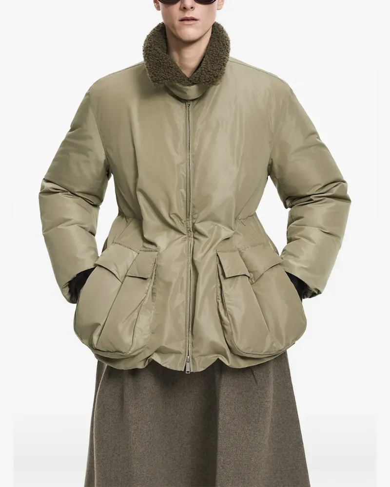 JNBY Steppjacke mit Fleecekragen und Kordelzug - Grün Grün
