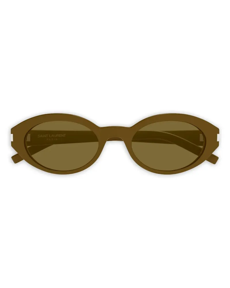 Saint Laurent Sonnenbrille mit ovalem Gestell - Grün Grün