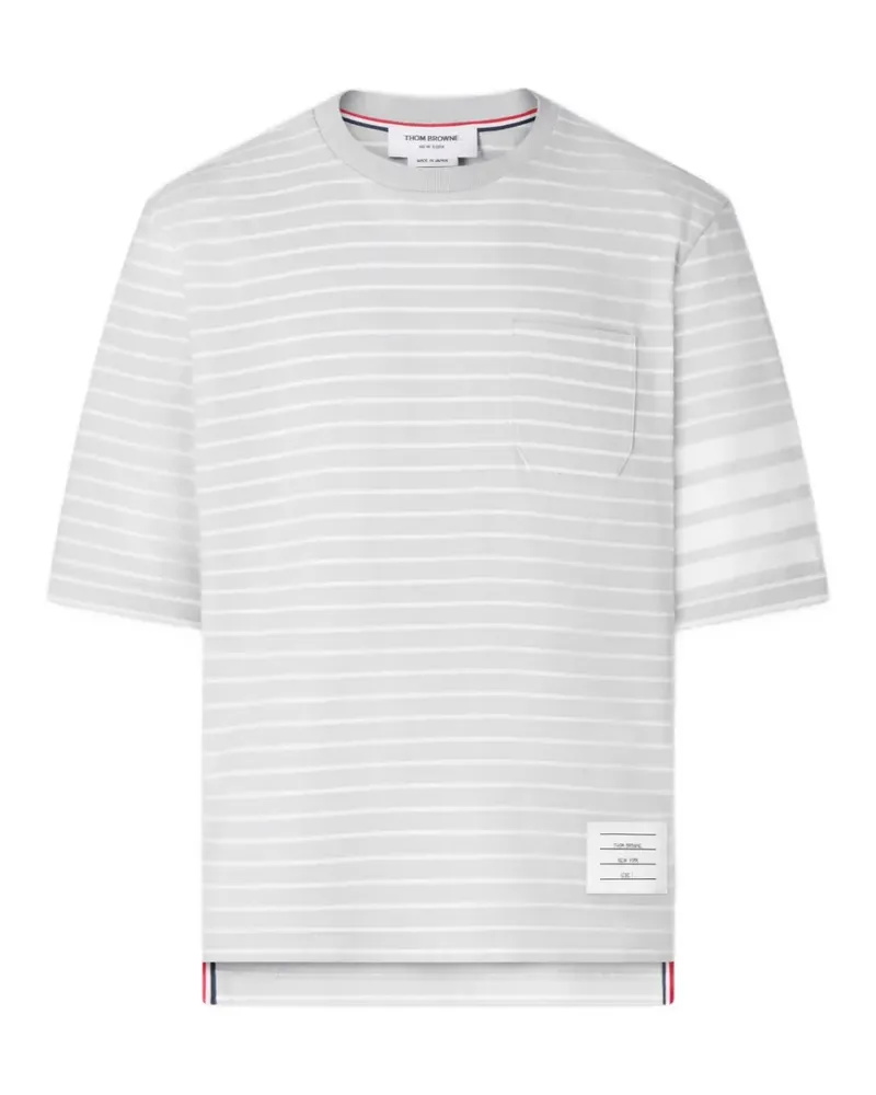 Thom Browne T-Shirt mit Streifen - Grau Grau