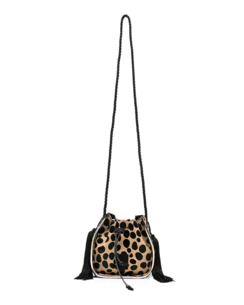 forte_forte tassel-detail leopard-print shoulder bag - Braun Braun