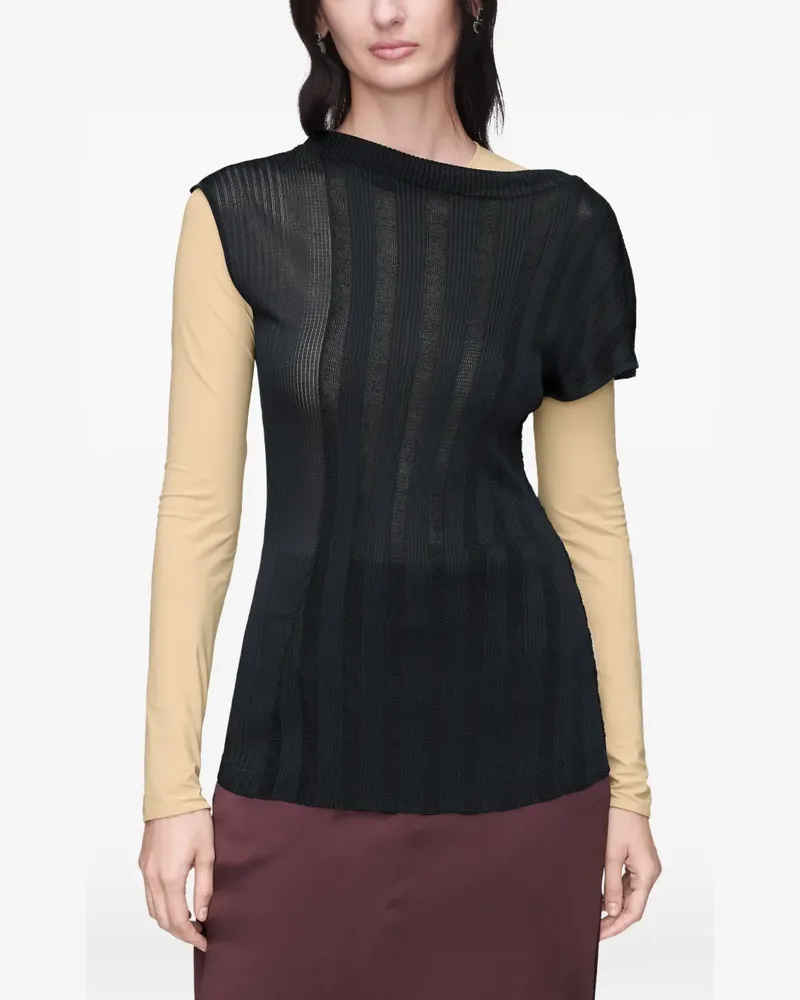 Maison Margiela Geripptes T-Shirt - Schwarz Schwarz