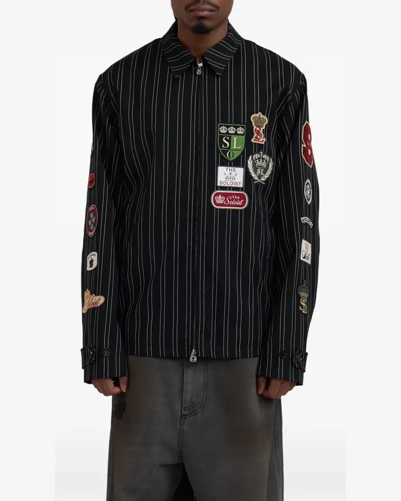 TheSoloIst Jacke mit Nadelstreifen-Patch - Schwarz Schwarz