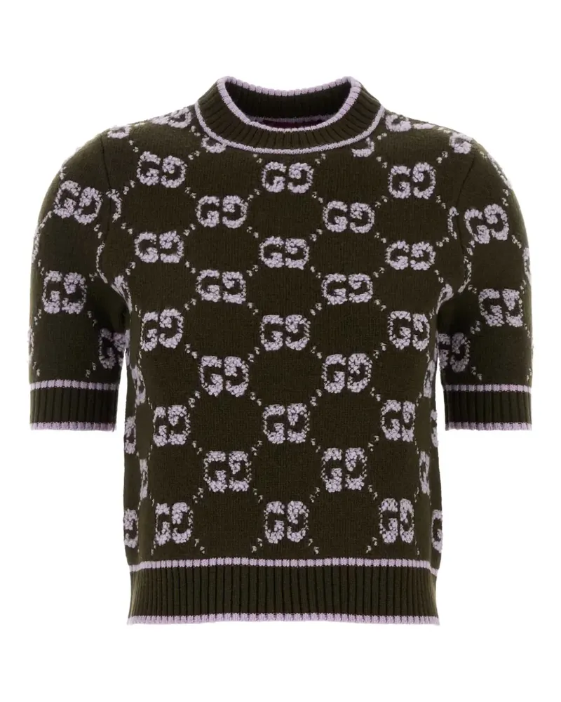 Gucci GG T-Shirt mit Logo-Muster - Grün Grün