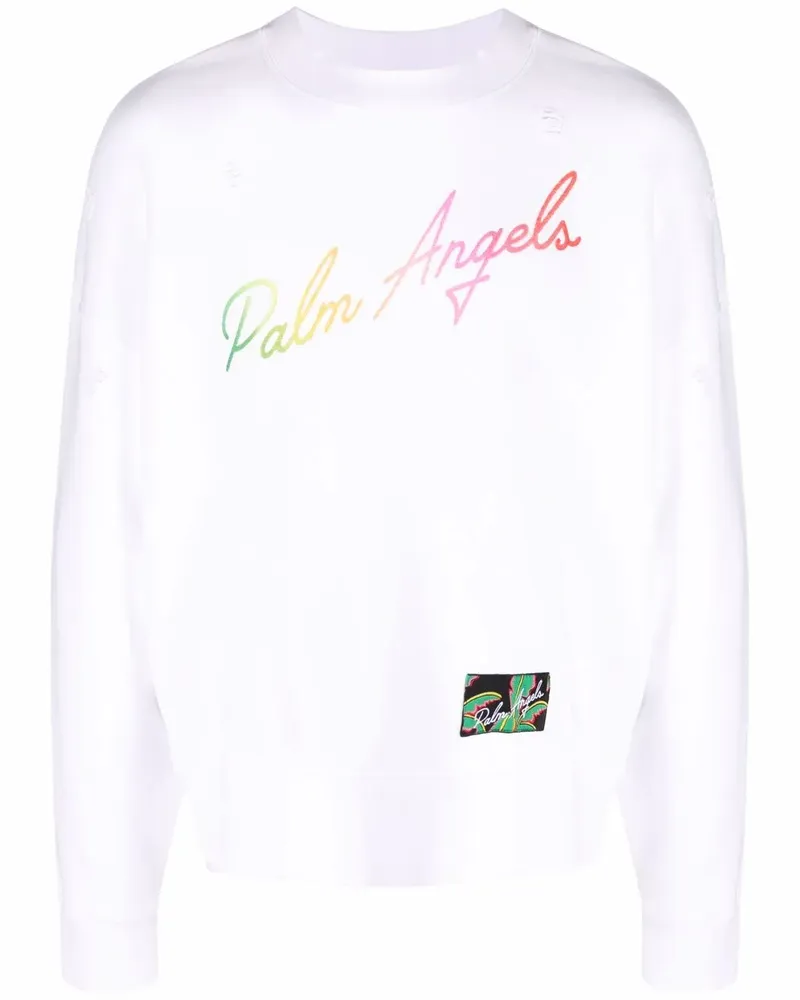 Palm Angels Sweatshirt mit Print - Weiß Weiß