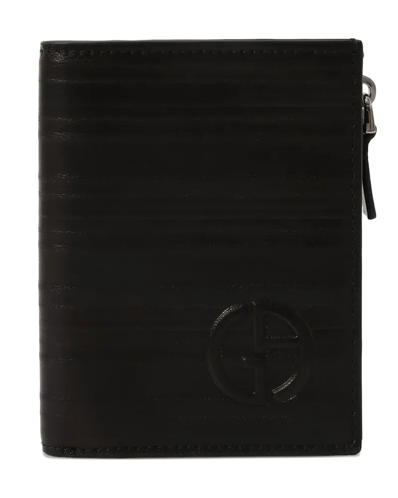 Giorgio Armani embossed-logo wallet - Schwarz Schwarz