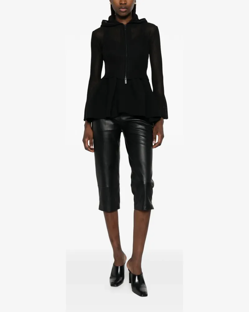 CFCL zip flared-cuff hoodie - Schwarz Schwarz