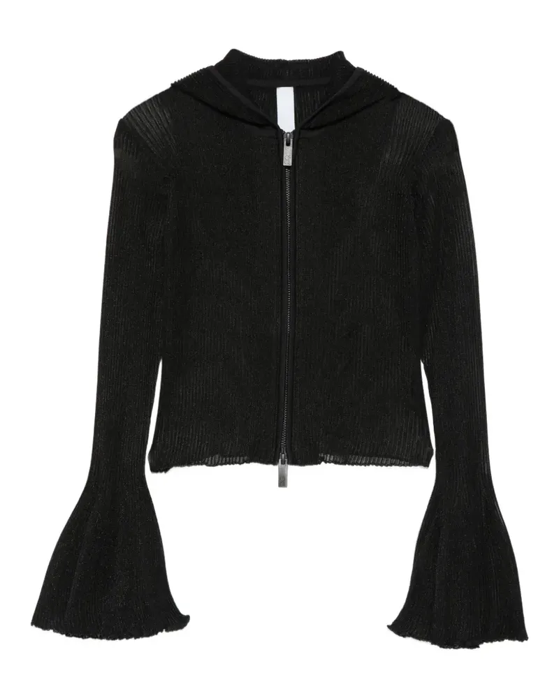 CFCL zip flared-cuff hoodie - Schwarz Schwarz