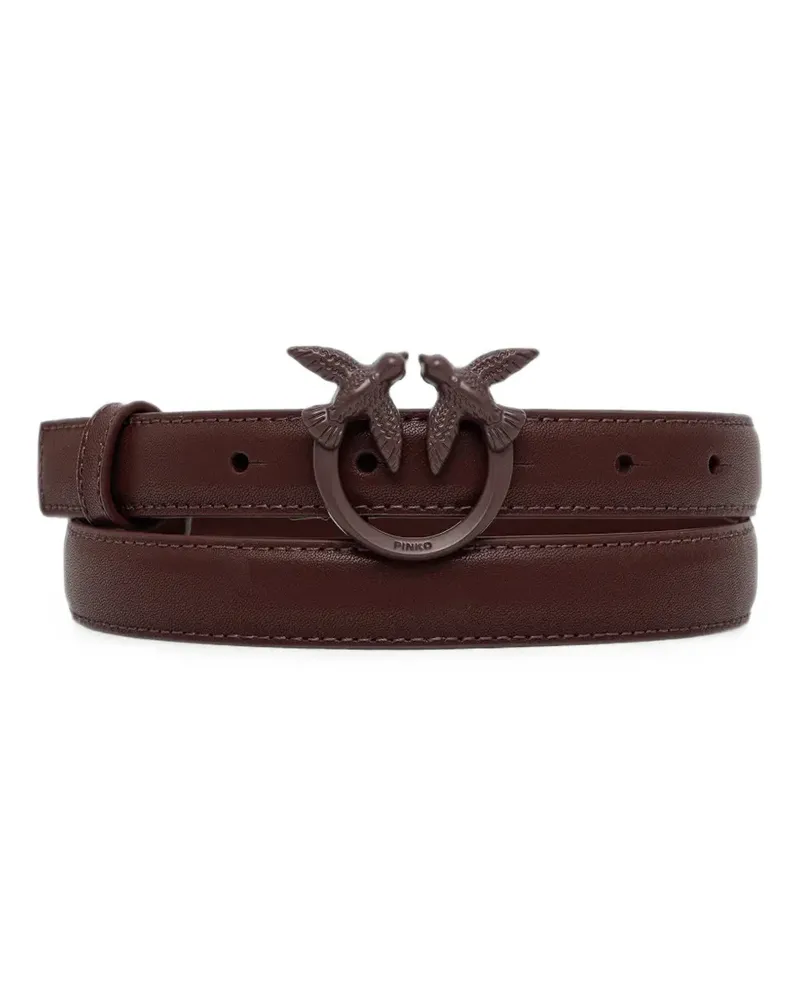 Pinko Love Birds thin colour-block leather belt - Rot Rot