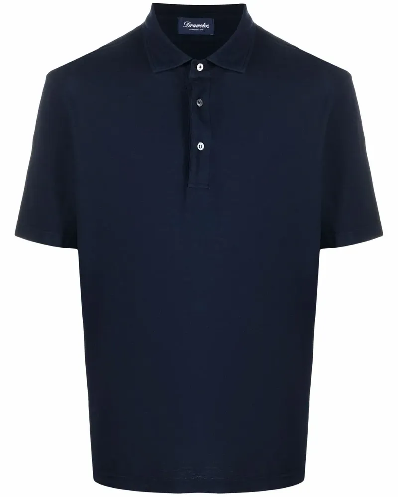 Drumohr  Poloshirt aus Feinstrick - Blau Blau