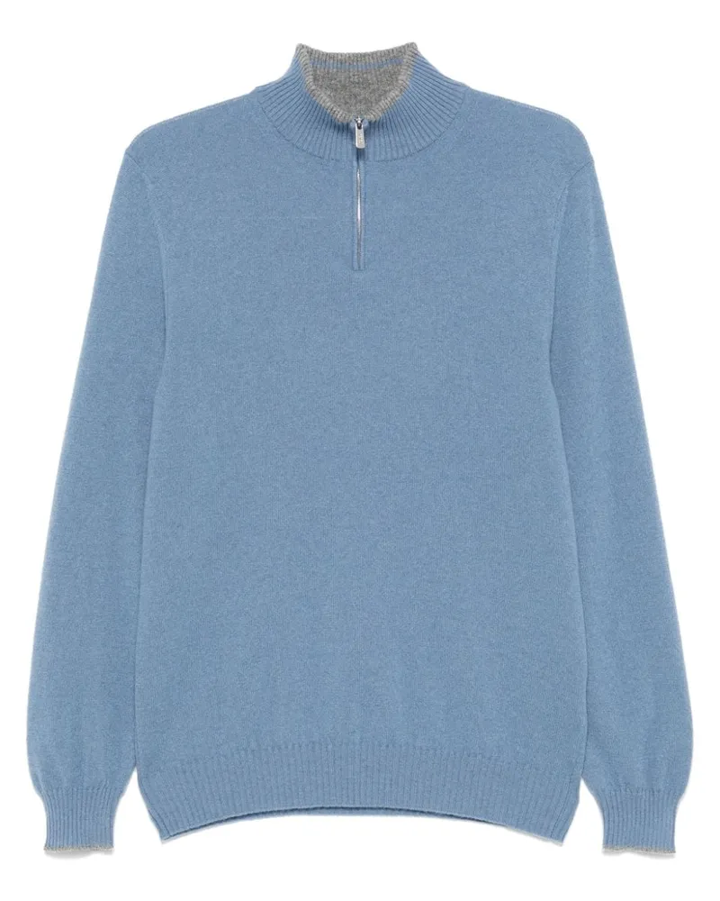 Fedeli Cardigan aus Kaschmir - Blau Blau