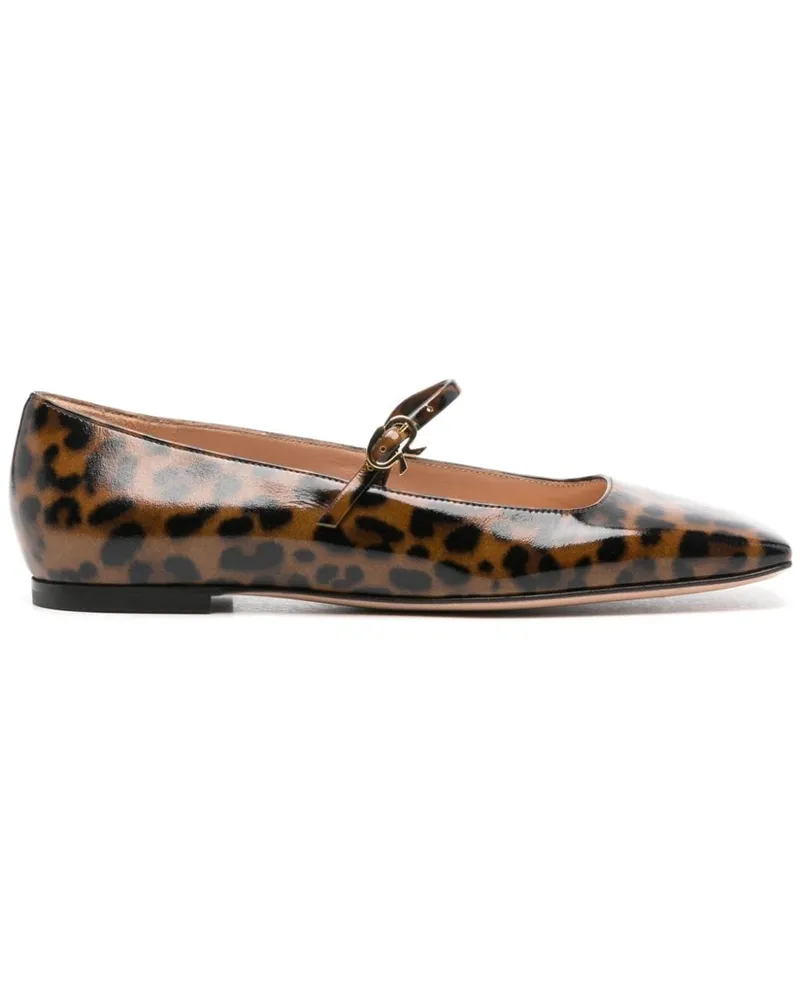 Gianvito Rossi Carla Ballerinas mit Leoparden-Print - Nude Nude