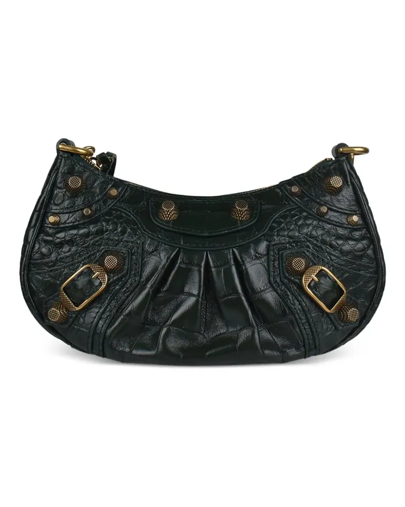 Balenciaga Schultertasche mit Kroko-Effekt - Grün Grün