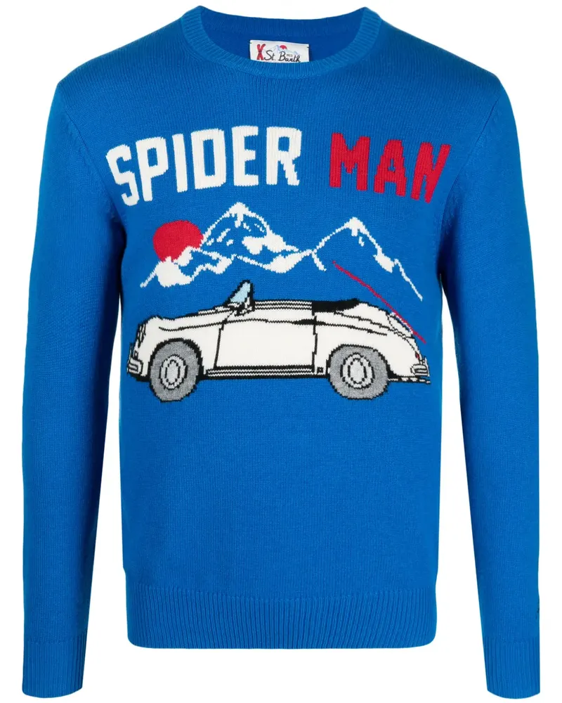 MC2 Saint Barth Gestrickter Spider Man Pullover - Blau Blau