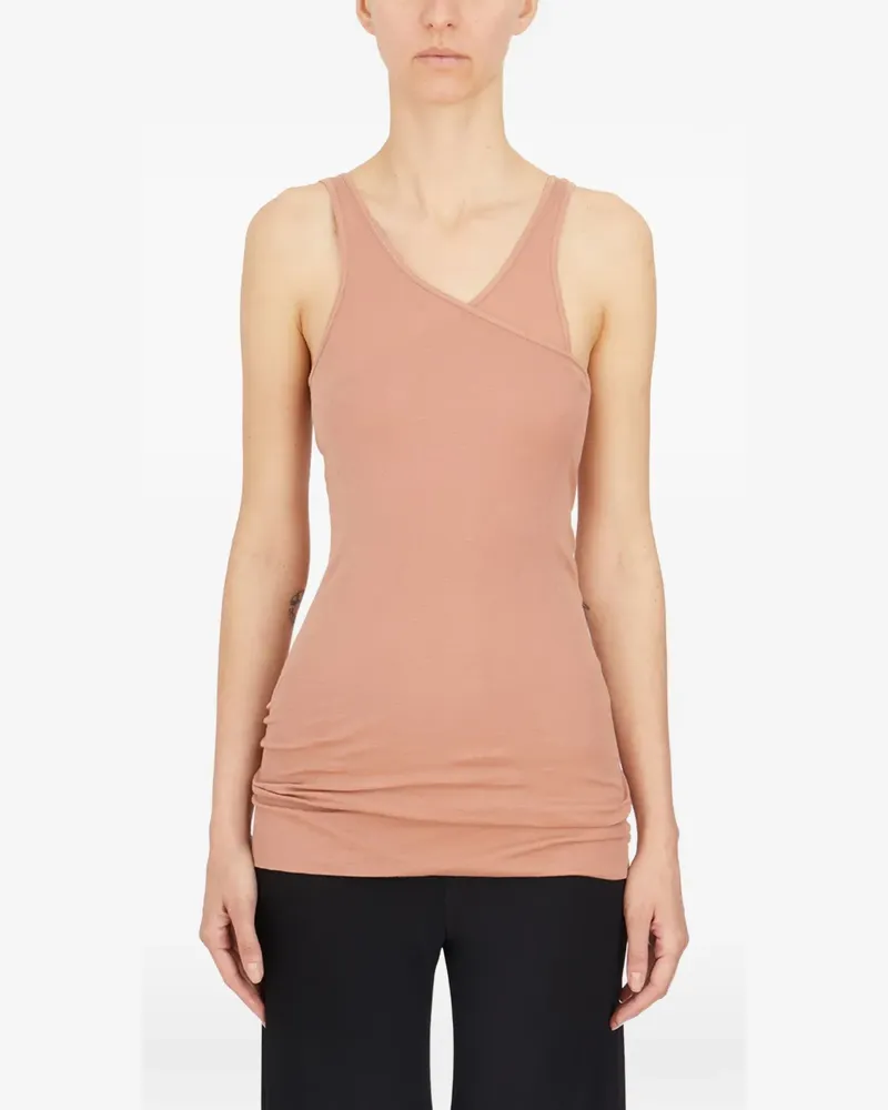 Rick Owens overlapping cotton tank top - Rosa Rosa