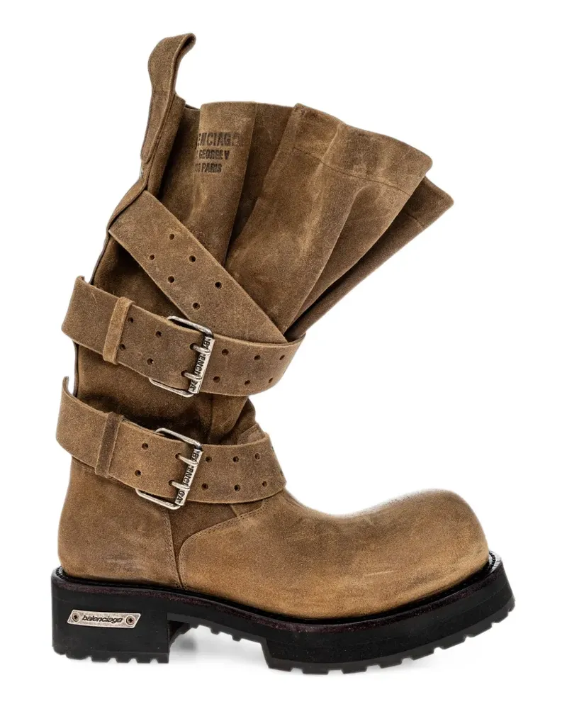 Balenciaga Venom Stiefel aus gewachstem Wildleder - Braun Braun