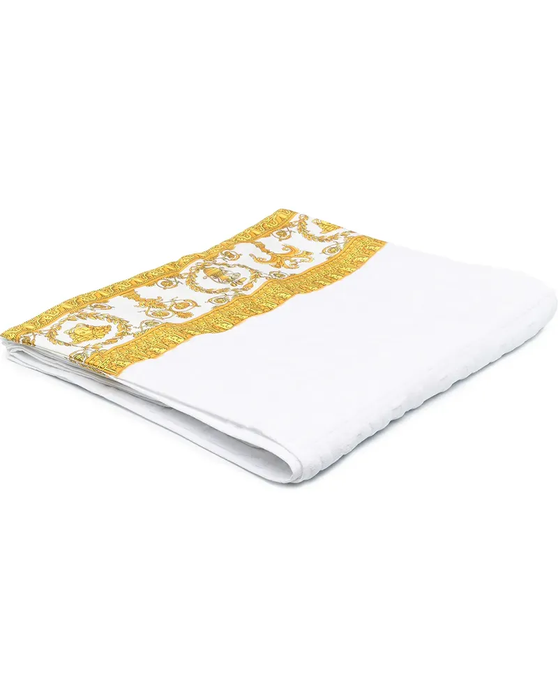 Versace Badetuch mit Medusa-Print - Weiß Weiß