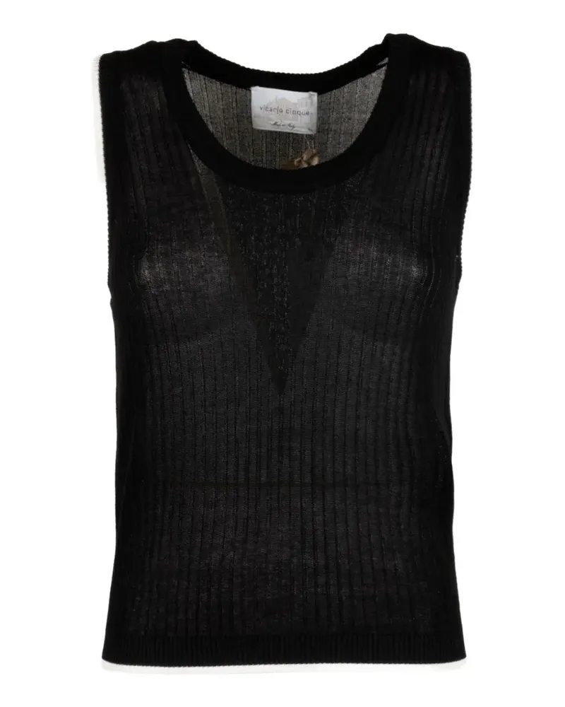 cinque ribbed-knit tank top - Schwarz Schwarz