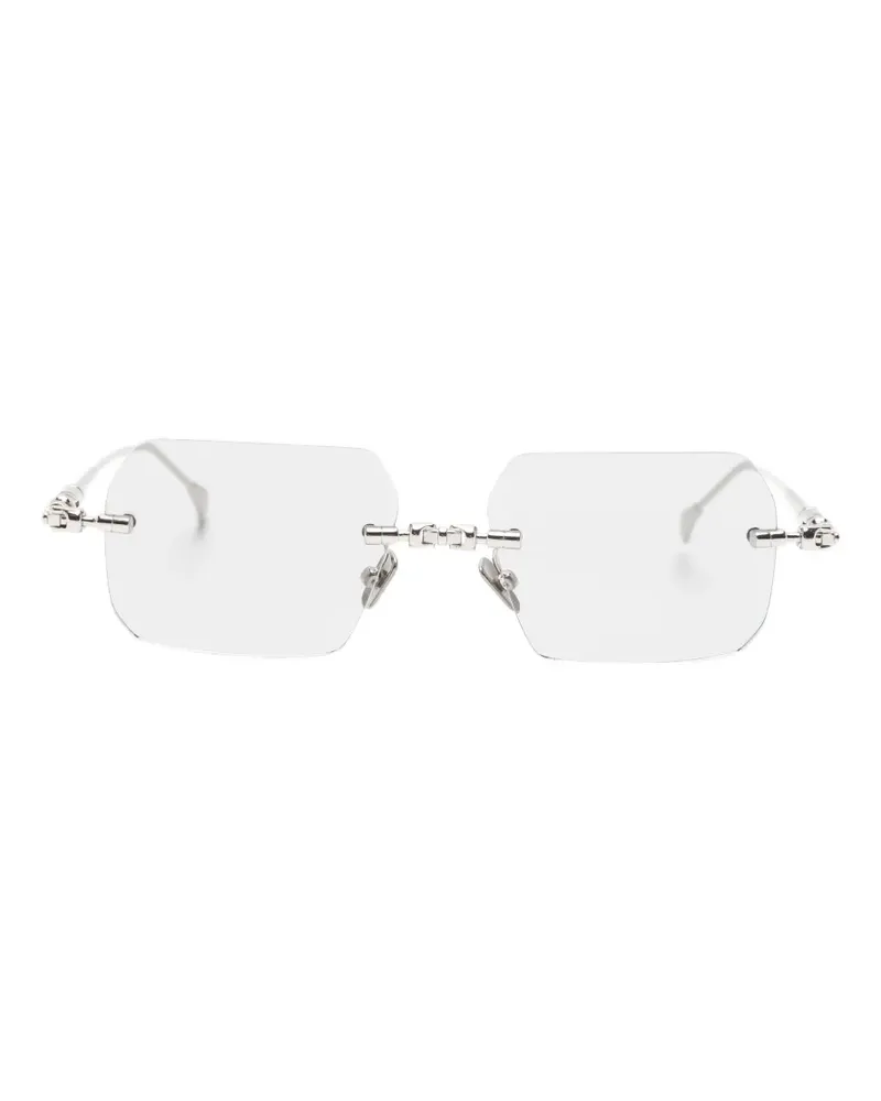 KUBORAUM Eckige Maske H68 Sonnenbrille - Silber Silber