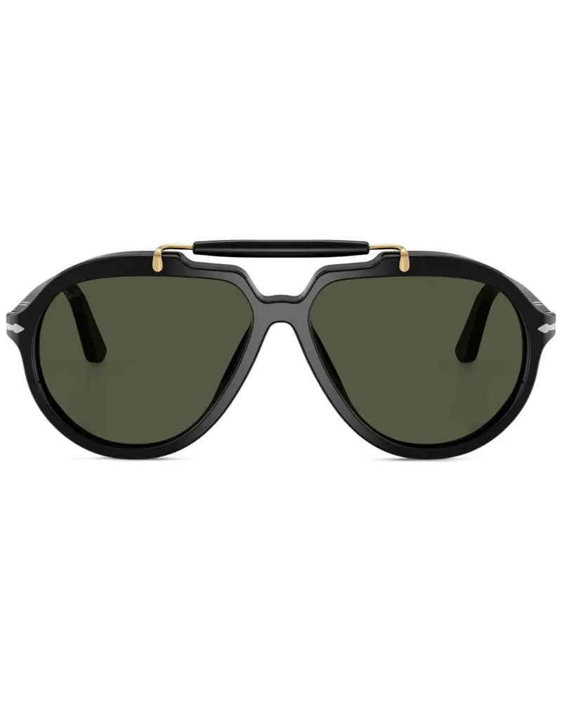 Persol Sonnenbrille mit eckigem Gestell - Schwarz Schwarz