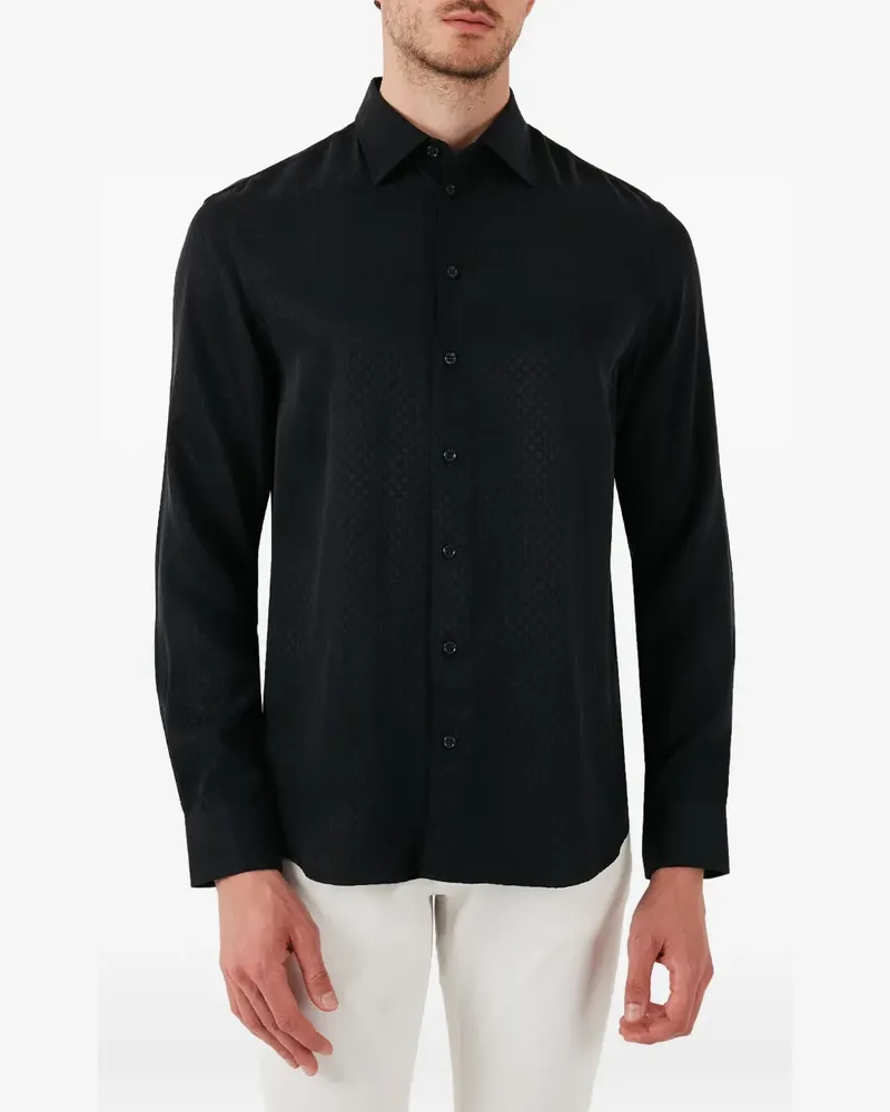 Emporio Armani Gemustertes Hemd - Schwarz Schwarz