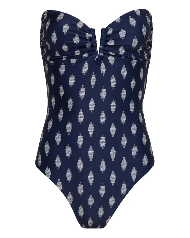 Lenny Niemeyer Wally Compose Badeanzug mit V-Ausschnitt - Blau Blau