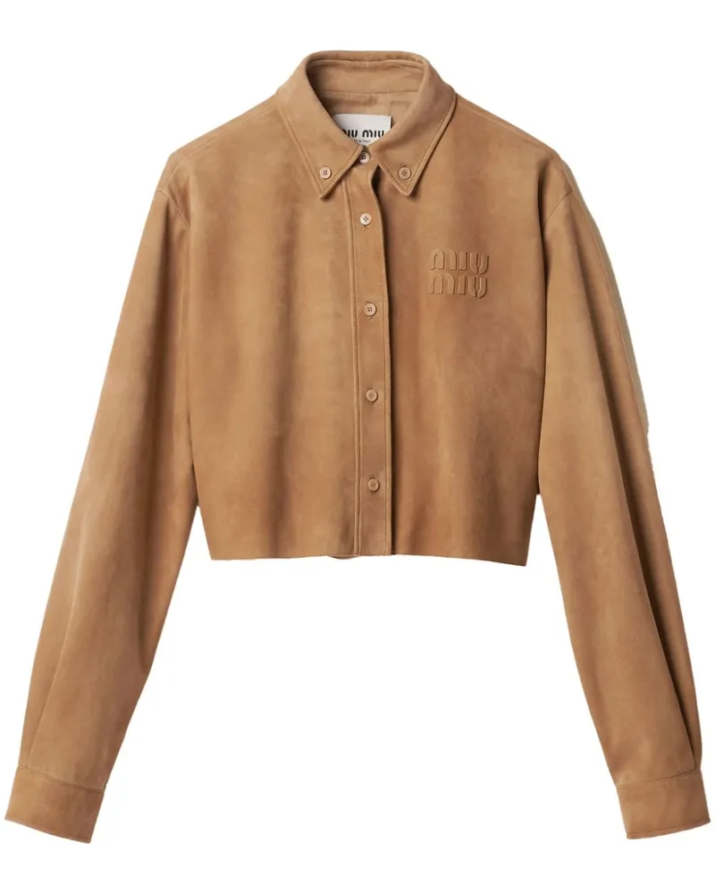 Miu Miu Cropped-Hemd aus Wildleder - Braun Braun