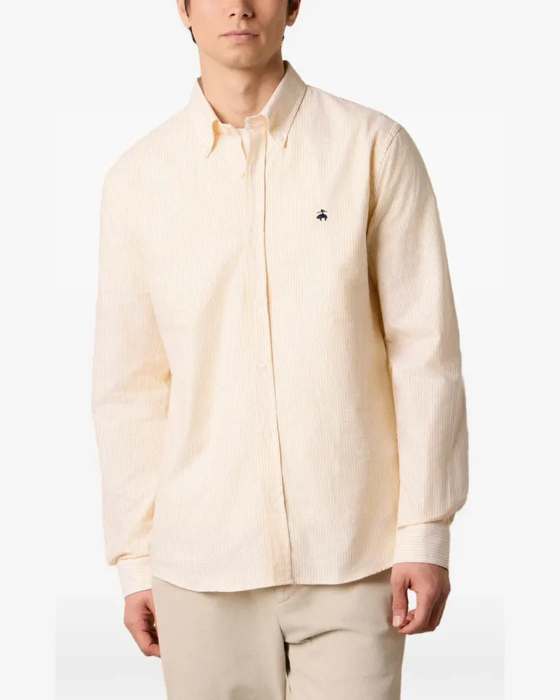 Brooks Brothers Hemd mit Logo-Stickerei - Gelb Gelb