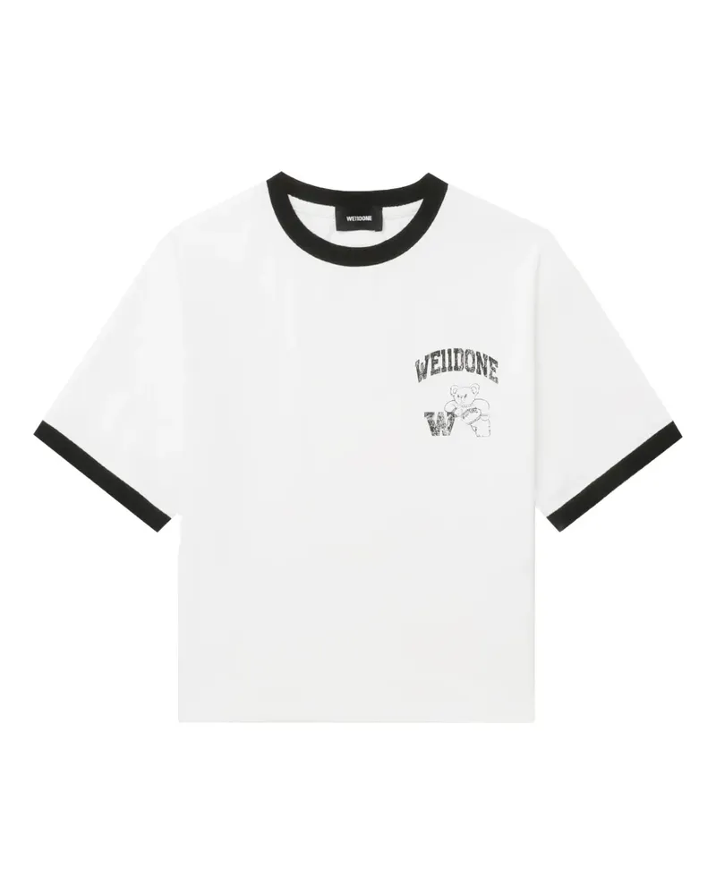 WE 11 DONE T-Shirt mit Ringer-Detail - Weiß Weiß
