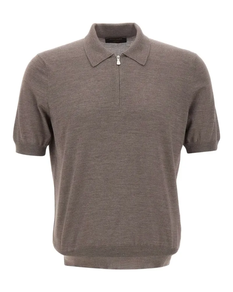 Gran Sasso half-zip short-sleeve polo shirt - Braun Braun
