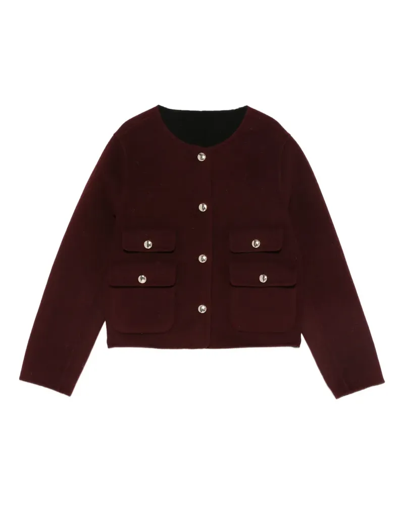 Maje Cropped-Jacke mit Klappentaschen - Rot Rot