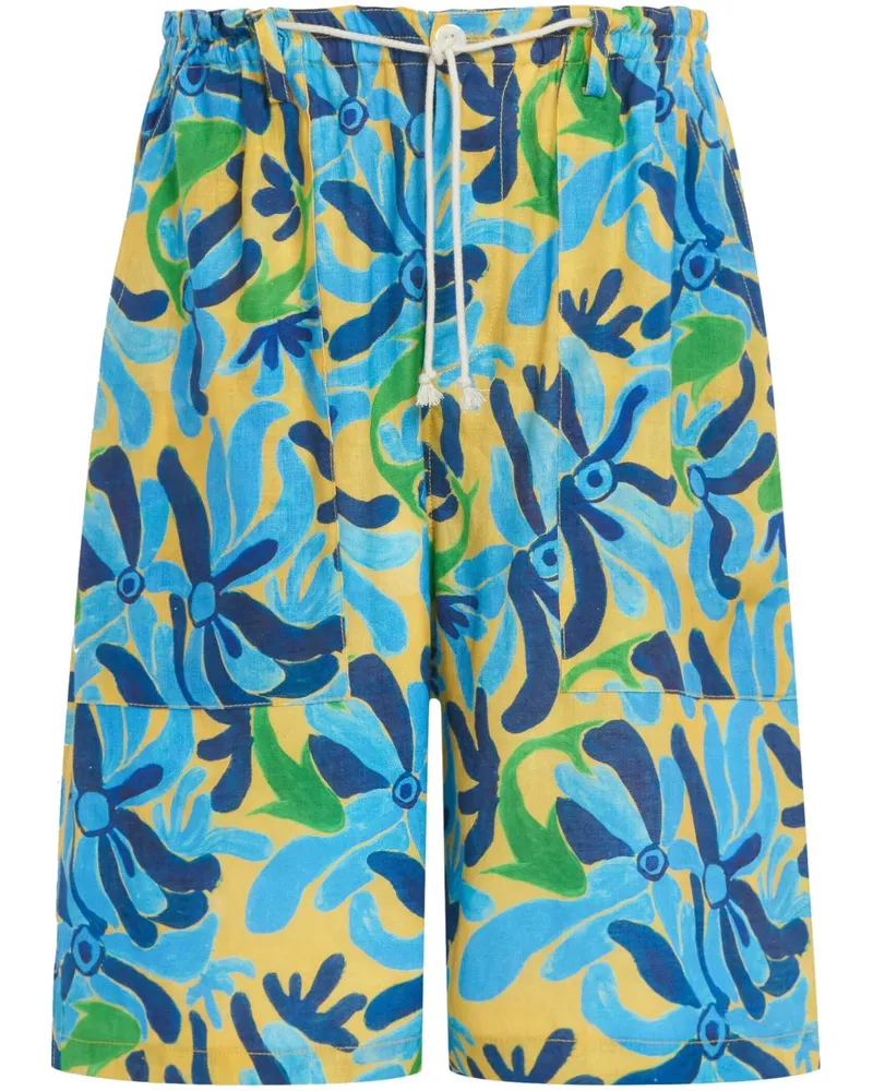 Marni Baggy-Shorts mit Print - Blau Blau
