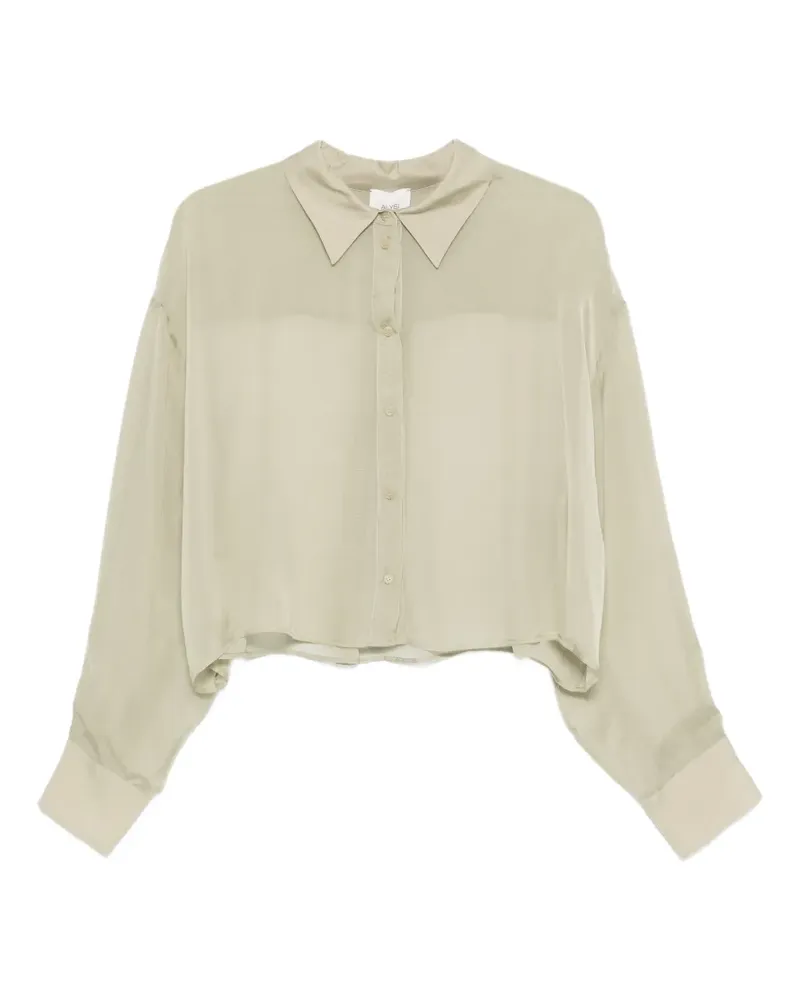 ALYSI long-sleeve cropped shirt - Grün Grün