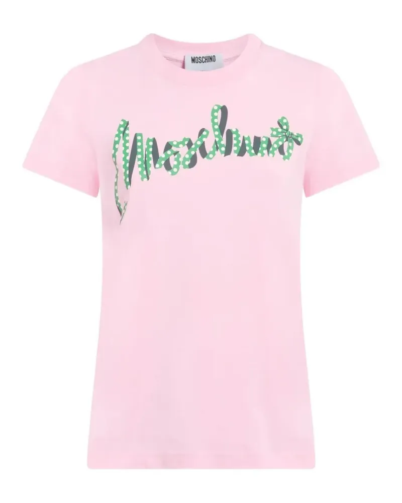 Moschino logo-print T-shirt - Rosa Rosa
