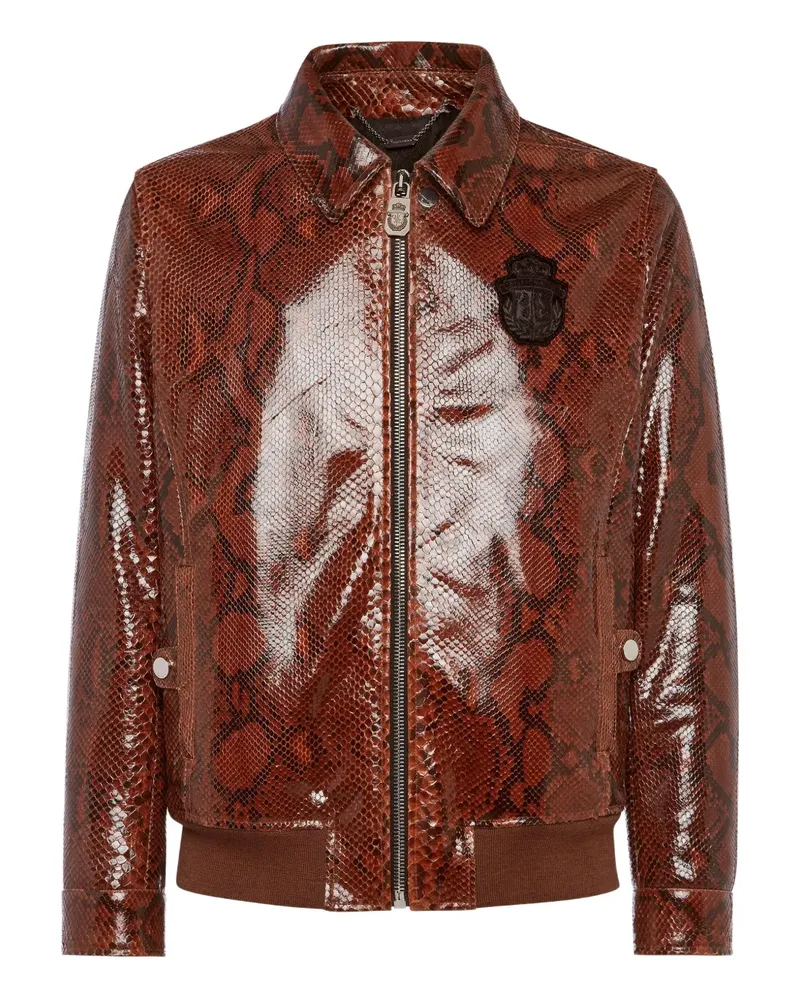 Billionaire snakeskin-effect jacket - Braun Braun