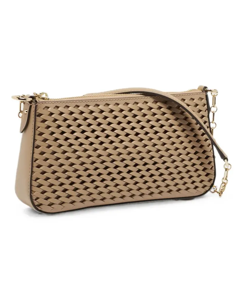 Michael Kors Empire woven leather shoulder bag - Nude Nude