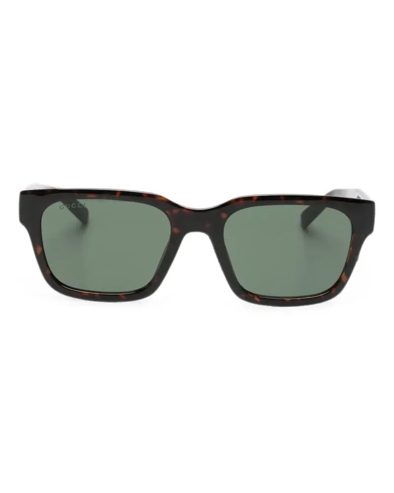 Gucci Web stripe square-frame sunglasses - Braun Braun