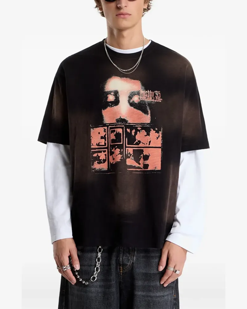 MISBHV 7:30 Pm Lakefront graphic-print washed T-shirt - Schwarz Schwarz
