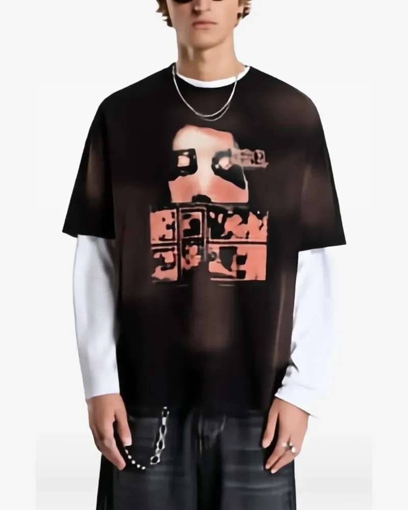 MISBHV 7:30 Pm Lakefront graphic-print washed T-shirt - Schwarz Schwarz