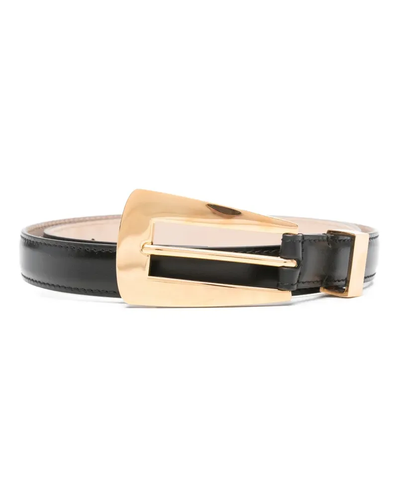 KHAITE lucca gold buckle belt - Schwarz Schwarz