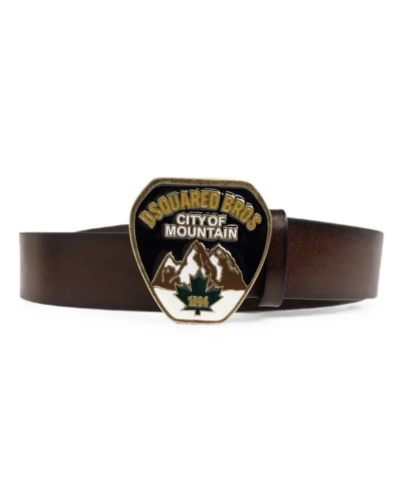 Dsquared2 plaque-buckle leather belt - Braun Braun