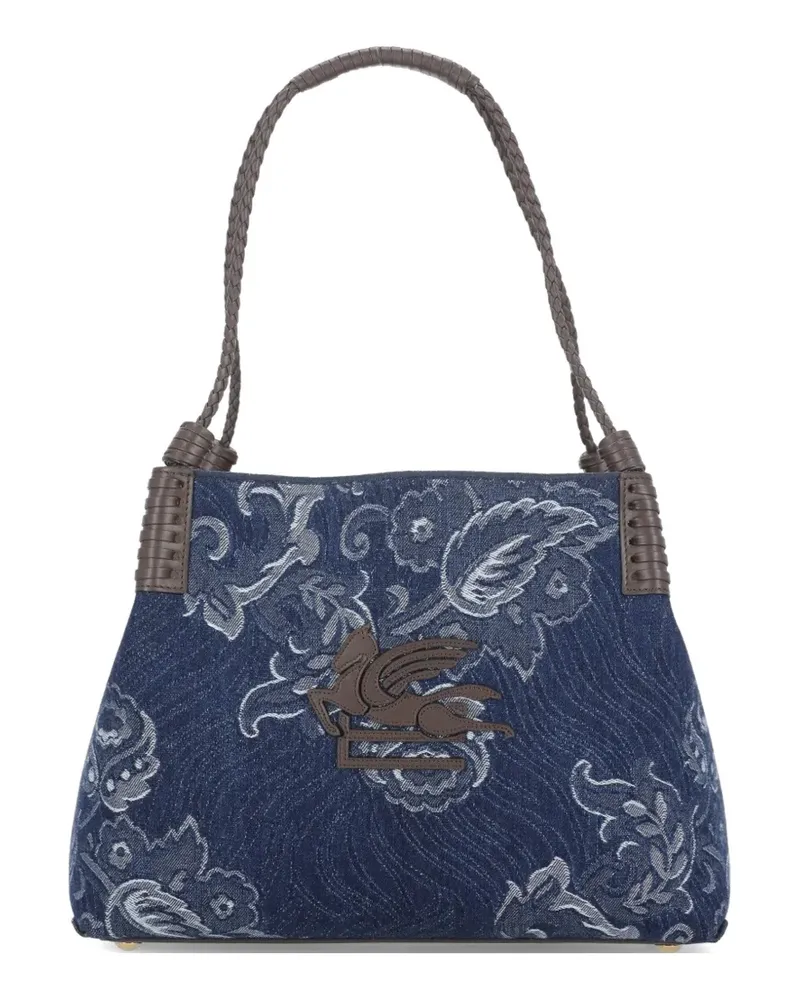 Etro Pegaso floral-jacquard tote bag - Blau Blau