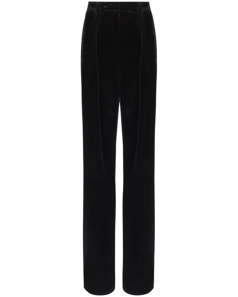 Balmain Samthose mit Falten - Schwarz Schwarz