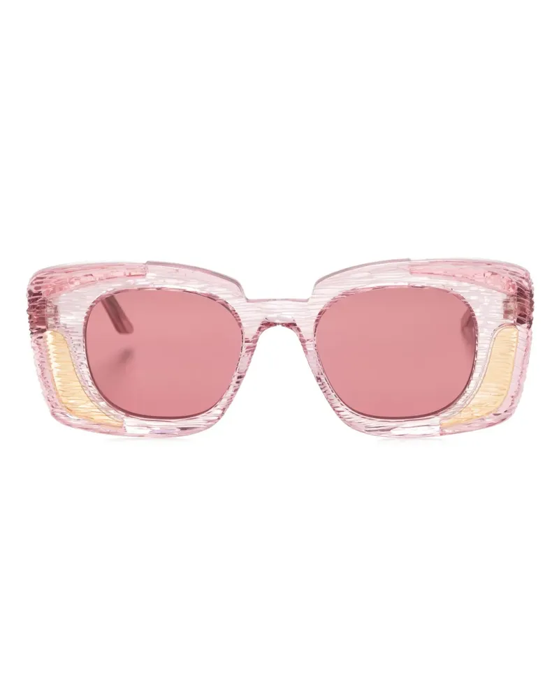 KUBORAUM T7 Sonnenbrille mit eckigem Gestell - Rosa Rosa