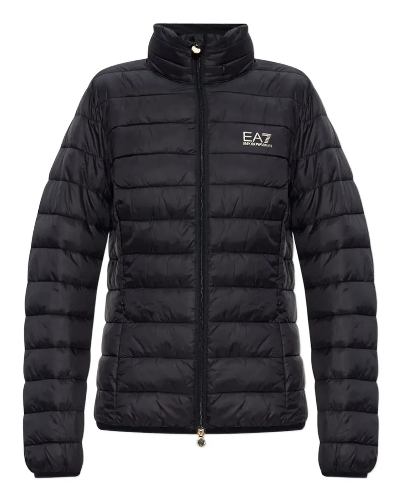 EA7 Gefütterte Kapuzenjacke - Schwarz Schwarz