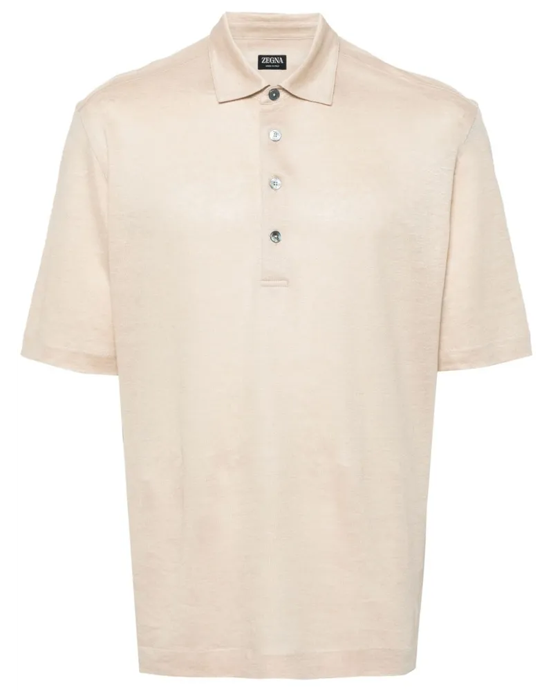 Ermenegildo Zegna Poloshirt aus Leinen - Nude Nude